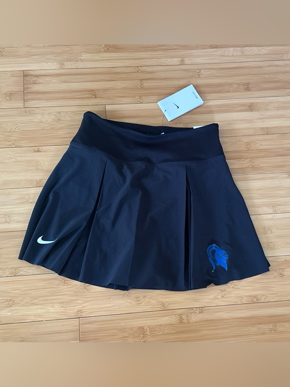 Nike Black Skater Tennis Skirt with Blue Logo Accent